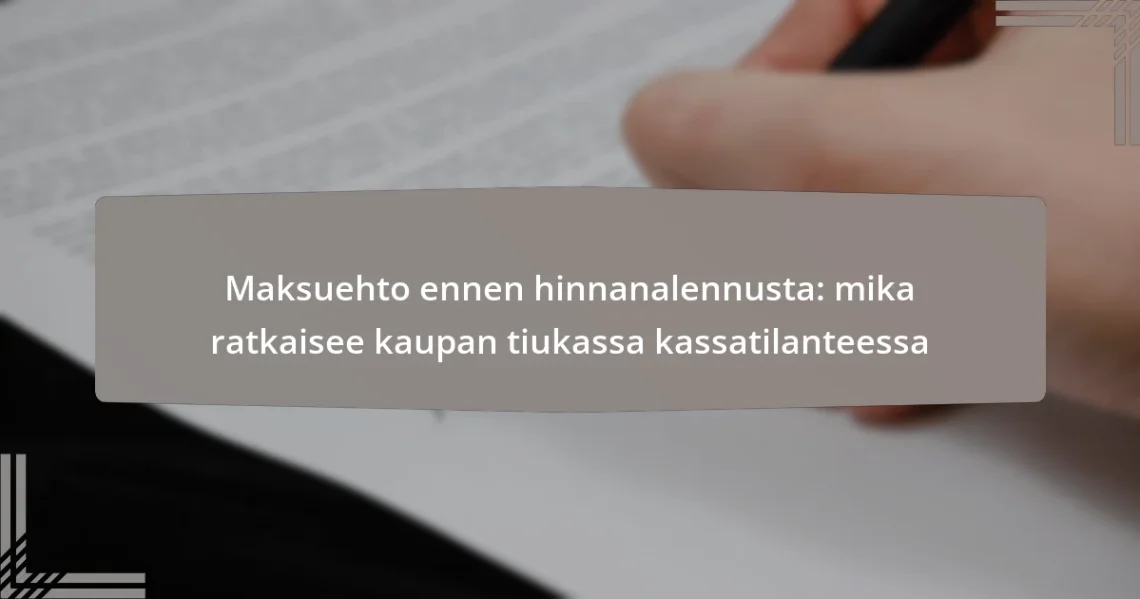 Maksuehto ennen hinnanalennusta: mika ratkaisee kaupan tiukassa kassatilanteessa